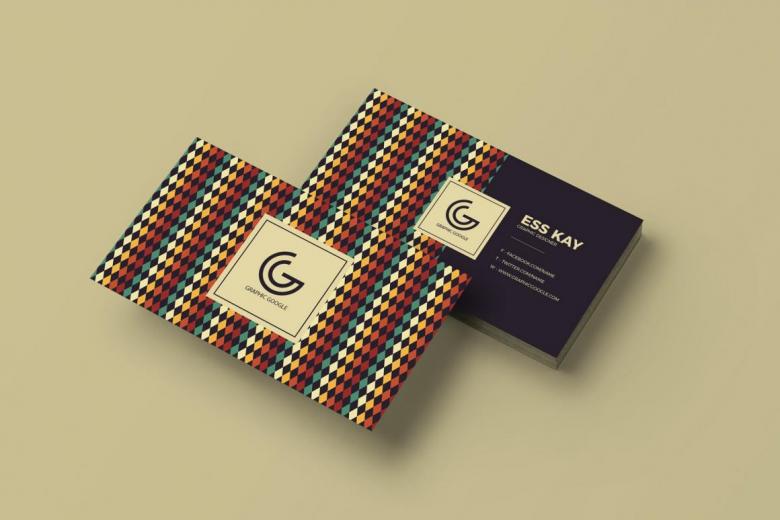 This clean business card template features a vintage style and can be ...